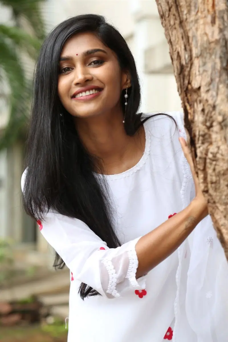 Actress Anoosha Krishna Stills in White Dress